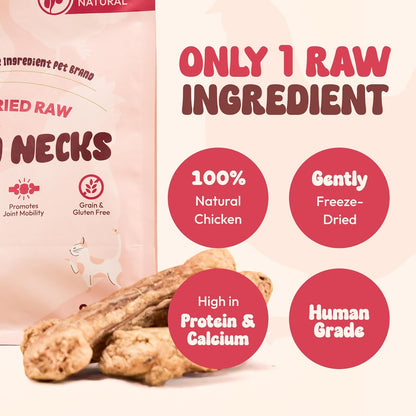 Freeze-Dried Chicken Necks, High Protein, Dental & Joint Health