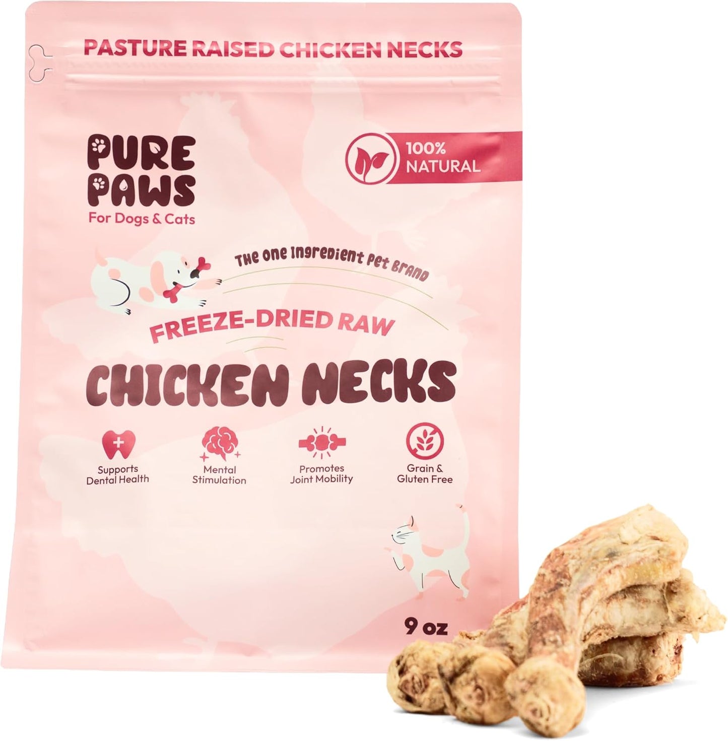 Freeze-Dried Chicken Necks, High Protein, Dental & Joint Health